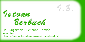 istvan berbuch business card